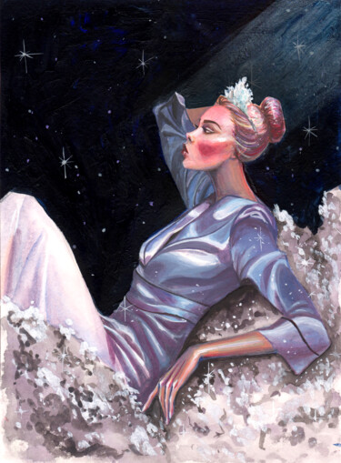 Malerei mit dem Titel ""Princess in the un…" von Leyla Zhunus, Original-Kunstwerk, Acryl