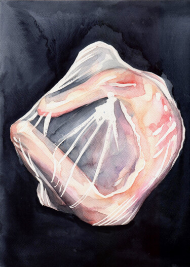 Painting titled "Embryo" by Leyla Zhunus, Original Artwork, Watercolor