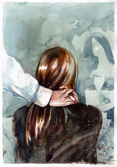 Malerei mit dem Titel "Shackle" von Leyla Zhunus, Original-Kunstwerk, Aquarell