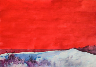 绘画 标题为“"Snow in the Embrac…” 由Leyla Zhunus, 原创艺术品, 水彩