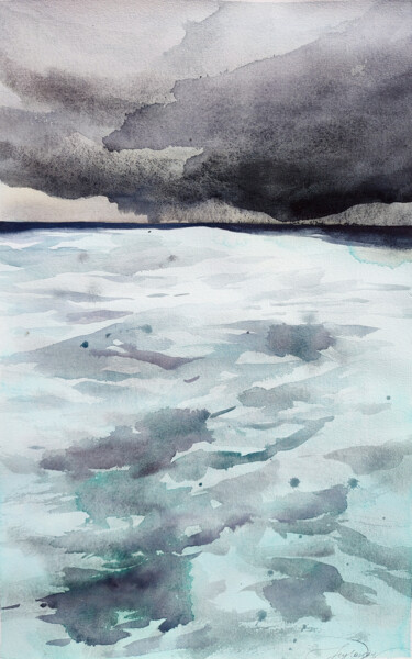 Картина под названием "Rain season" - Leyla Zhunus, Подлинное произведение искусства, Акварель