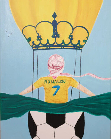 Pintura intitulada "Cristiano Ronaldo T…" por Laila Bouzarwal, Obras de arte originais, Acrílico
