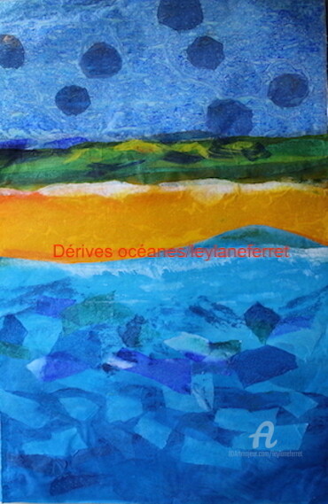 Peinture intitulée "Dérives océanes VII" par Leylane Ferret, Œuvre d'art originale, Huile