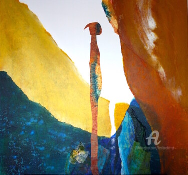 제목이 "DUALITé"인 미술작품 Leylane Ferret로, 원작, 기름 나무 들것 프레임에 장착됨