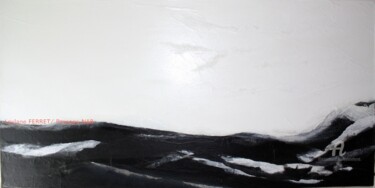 PAYSAGE NOIR ET BLANC Peinture intitulée "PAYSAGE NOIR ET BLA…" par Leylane Ferret, Œuvre d'art originale, Huile Monté sur Châssis en bois