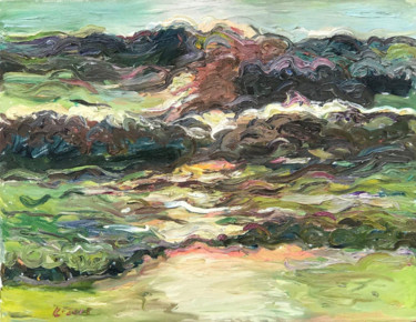 Painting titled "SEA, STORM AT SUNSE…" by Karakhan, Original Artwork, Oil