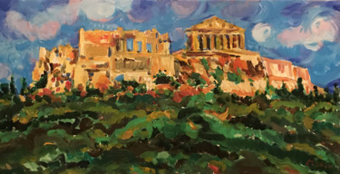Peinture intitulée "ATHENES. GREECE - C…" par Karakhan, Œuvre d'art originale, Huile