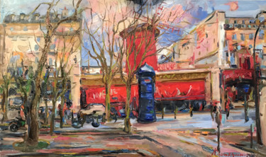 Painting titled "PLACE PIGALLE. MOUL…" by Karakhan, Original Artwork, Oil