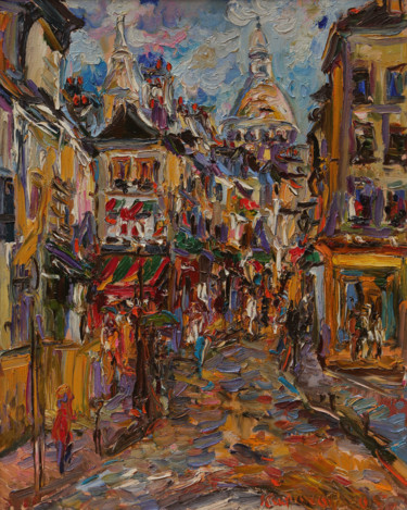 Painting titled "AUTUMN MONTMARTRE -…" by Karakhan, Original Artwork, Oil