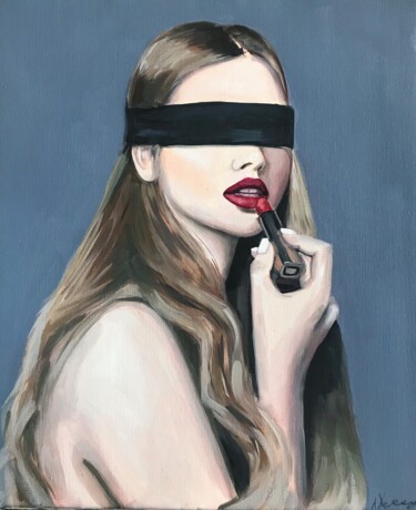 Pittura intitolato "Blind date" da Leysan Khasanova, Opera d'arte originale, Olio