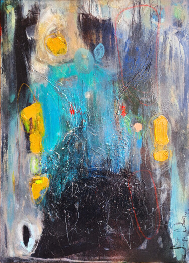 Pintura titulada "ABSTRACTO SIN TITUL…" por Leyti Colón, Obra de arte original, Acrílico Montado en Bastidor de camilla de m…