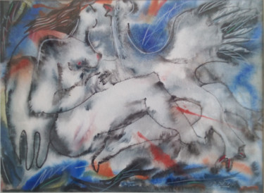Painting titled "The song of songs-01" by Lezer Manole, Original Artwork, Watercolor