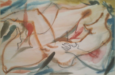 Painting titled "The song of songs-06" by Lezer Manole, Original Artwork, Watercolor