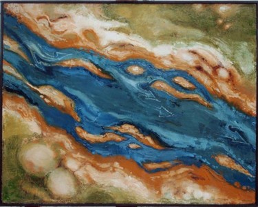 Картина под названием "The mountain river.…" - Niko Lezhava, Подлинное произведение искусства