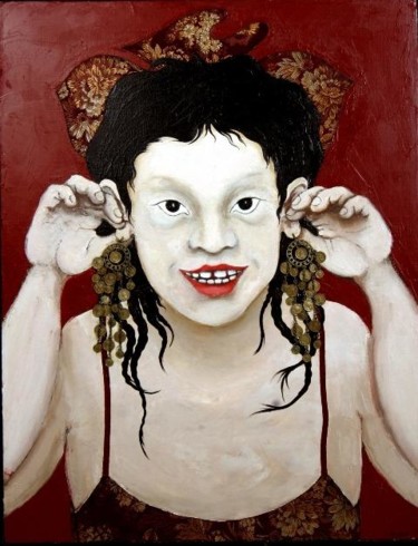 Картина под названием "Carmen in childhood…" - Niko Lezhava, Подлинное произведение искусства