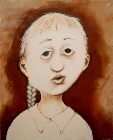 Картина под названием "The Girl.Canvas, oil" - Niko Lezhava, Подлинное произведение искусства