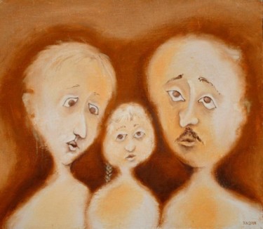 Картина под названием "Family.Canvas, oil" - Niko Lezhava, Подлинное произведение искусства