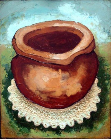 Картина под названием "Pot.Canvas, oil" - Niko Lezhava, Подлинное произведение искусства
