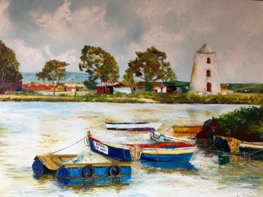 Painting titled "Moinho do Barreiro" by Luciano Fernandes, Original Artwork, Oil