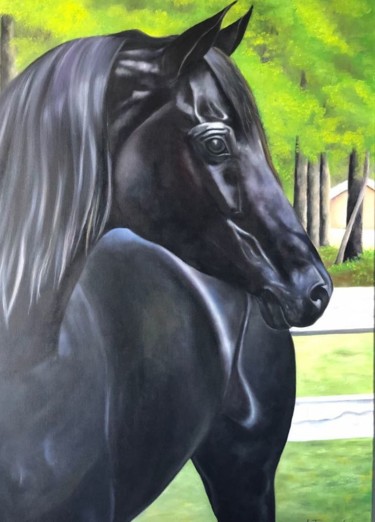 Pintura intitulada "Cavalo" por Luciano Fernandes, Obras de arte originais, Óleo