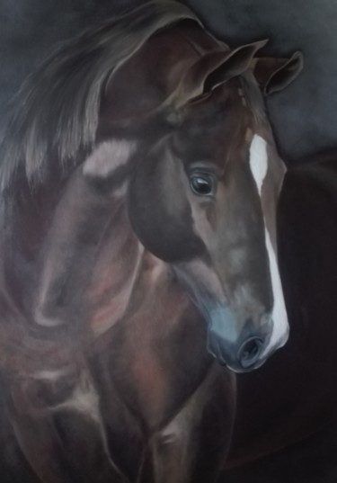 Painting titled "Cavalo" by Luciano Fernandes, Original Artwork, Oil