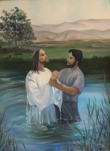 Pintura intitulada "Batismo de Jesus (c…" por Luciano Fernandes, Obras de arte originais, Óleo