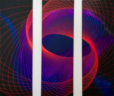 Painting titled "Deep space radio tr…" by Lfo - Adrien Pujolle, Original Artwork, Acrylic Mounted on Wood Stretcher frame