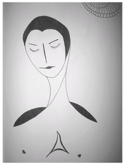 Drawing titled "Visage_Face_4" by L. F. Q. B. (Le Feu Qui Brule), Original Artwork, Ink