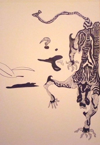 Drawing titled "Mystic Animal" by L. F. Q. B. (Le Feu Qui Brule), Original Artwork, Other