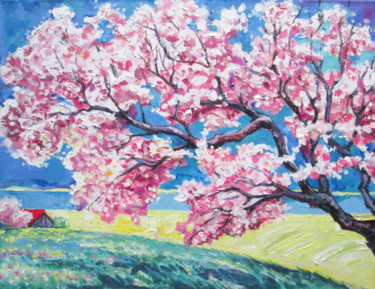 Pittura intitolato "Blooming Garden" da Galina Lyutaeva, Opera d'arte originale, Acrilico