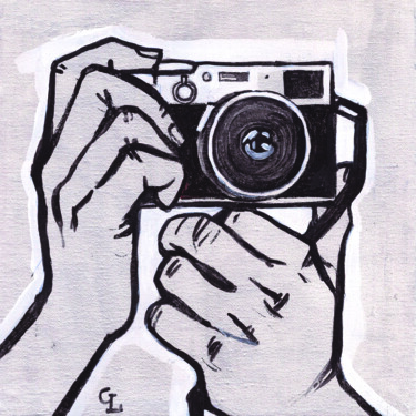绘画 标题为“Photographer's hand…” 由Galina Lyutaeva, 原创艺术品, 丙烯