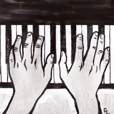 Painting titled "Pianist's hands" by Galina Lyutaeva, Original Artwork, Acrylic