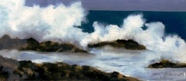 Peinture intitulée "Vague" par Laurent Girard, Œuvre d'art originale