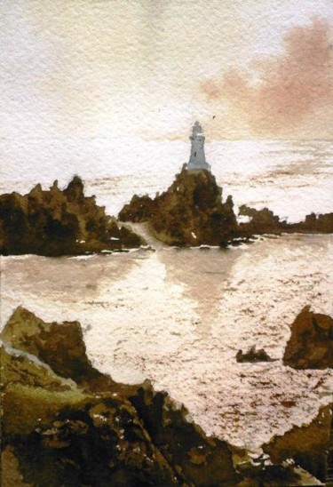 Painting titled "La Corbière, Jersey" by Laurent Girard, Original Artwork