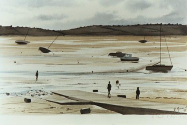 Peinture intitulée "Marée basse" par Laurent Girard, Œuvre d'art originale