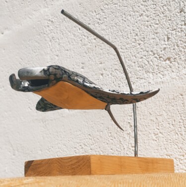 Skulptur mit dem Titel "L'ENVOL" von Lh Art Créa, Original-Kunstwerk, Holz