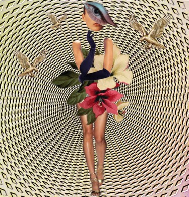 Цифровое искусство под названием "Miss flowers" - Lhmixarts, Подлинное произведение искусства, 2D Цифровая Работа