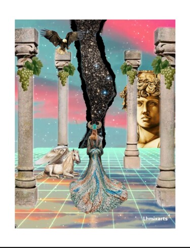 Arte digitale intitolato "Lady cosmos" da Lhmixarts, Opera d'arte originale, Fotomontaggio