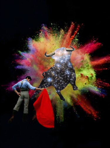 Arte digital titulada "La corrida" por Lhmixarts, Obra de arte original, Collages digitales