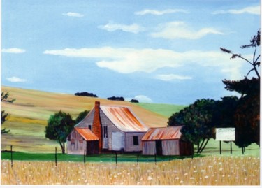 Peinture intitulée "house near Uralla" par Bernard L'Hostis, Œuvre d'art originale
