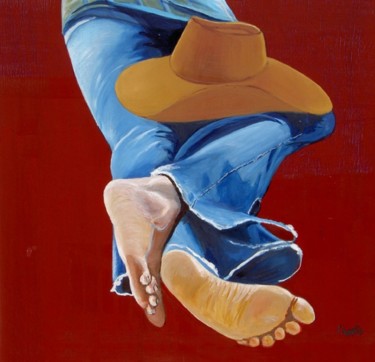 Peinture intitulée "hat" par Bernard L'Hostis, Œuvre d'art originale