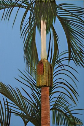 Peinture intitulée "Palm tree" par Bernard L'Hostis, Œuvre d'art originale