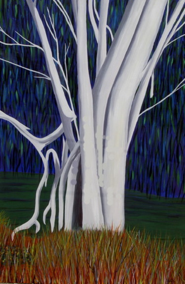 Peinture intitulée "white tree" par Bernard L'Hostis, Œuvre d'art originale