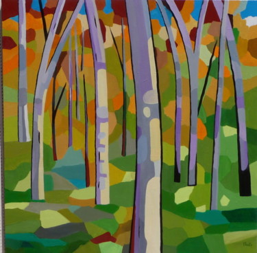 Peinture intitulée "forest 4" par Bernard L'Hostis, Œuvre d'art originale