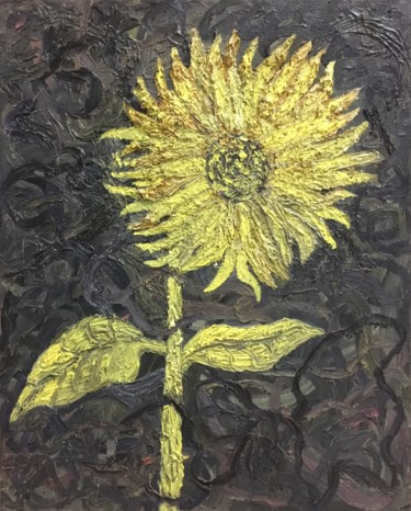 Painting titled "Sunflower" by Li Hui, Original Artwork, Oil