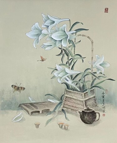 Malerei mit dem Titel "花卉系列：清欢" von Li Ming, Original-Kunstwerk, Tinte
