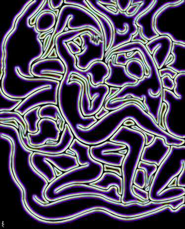 Grafika cyfrowa / sztuka generowana cyfrowo zatytułowany „Moonlight dance” autorstwa Lia Chechelashvili, Oryginalna praca, I…