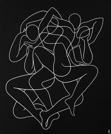 Painting titled "Elusive dance" by Lia Chechelashvili, Original Artwork, Acrylic Mounted on Wood Stretcher frame