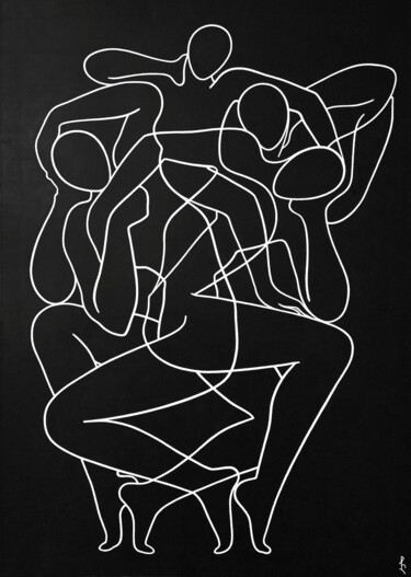「Whimsical dance」というタイトルの絵画 Lia Chechelashviliによって, オリジナルのアートワーク, アクリル ウッドストレッチャーフレームにマウント