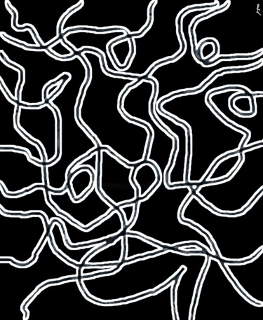 Arte digital titulada "Bold dance (black&w…" por Lia Chechelashvili, Obra de arte original, Trabajo Digital 2D